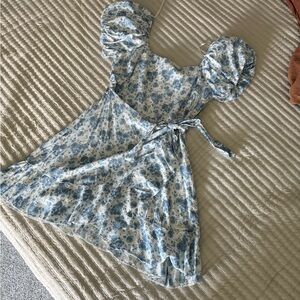 Trixxi Blue and White Floral Dress